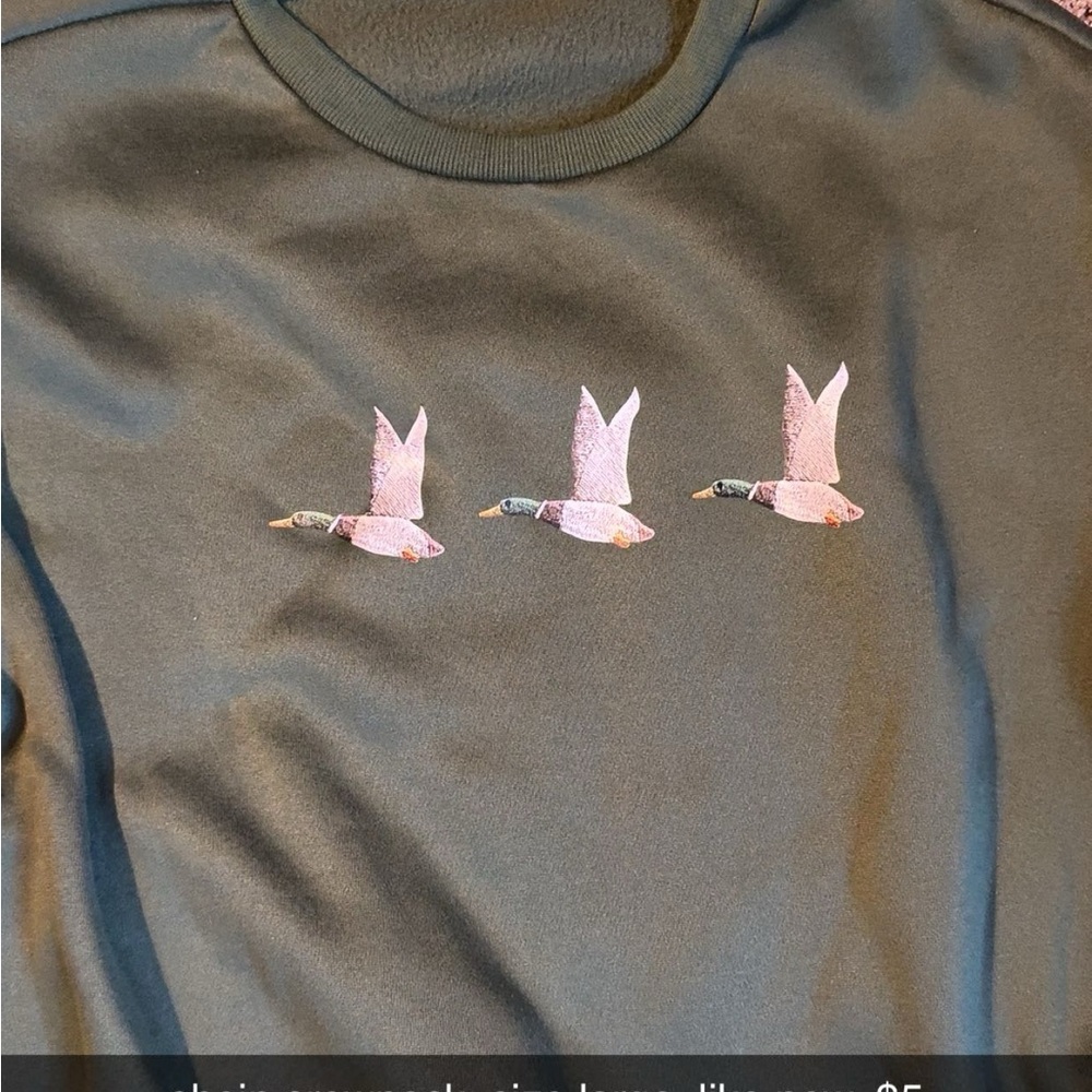 SHEIN Black Sweatshirt with Pink Flying Geese